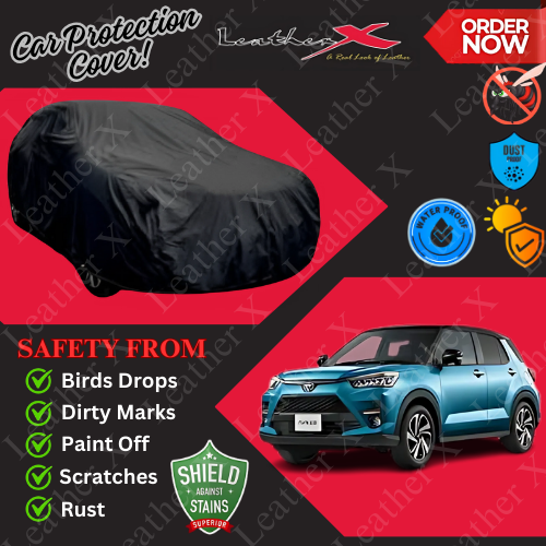 Toyota Raize PVC Cotton Inner Car Cover – Waterproof Car Body Cover with Soft Cotton Lining for Dust, Sun & Scratch Protection