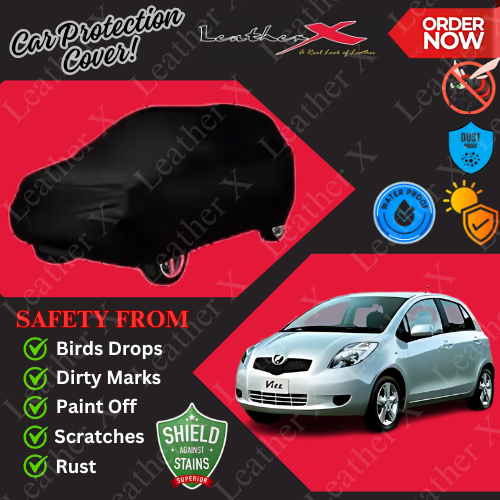 Vitz Car Japanese's Topcover Black Coated 100% Dust & Water Proof